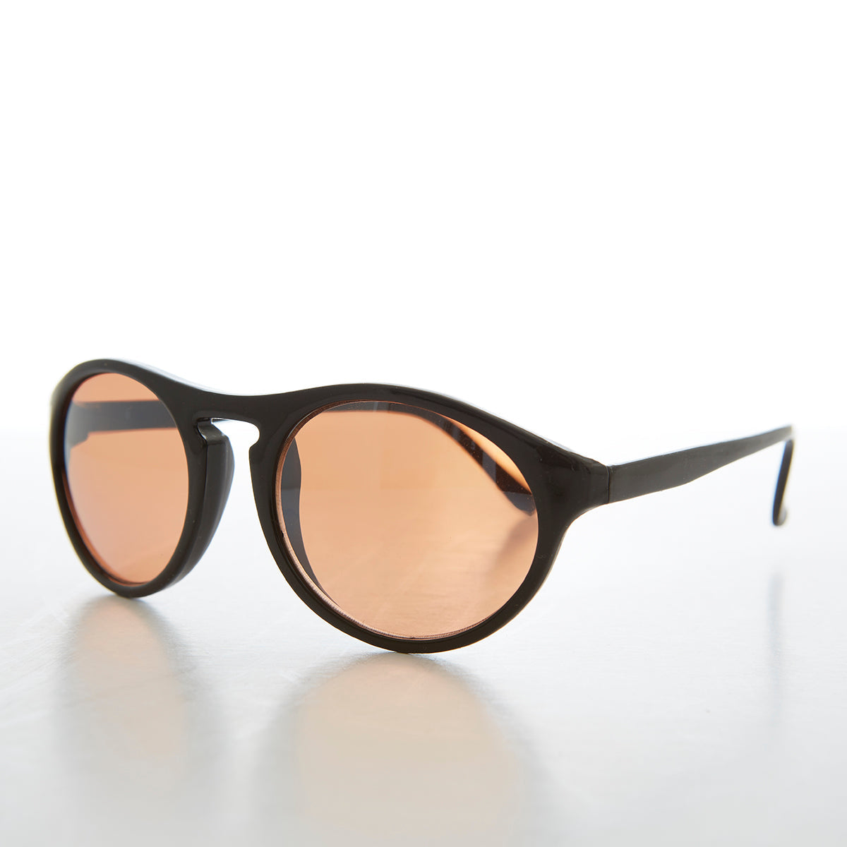 Round Sporty Vintage Sunglass With Copper Lens - Sinclair