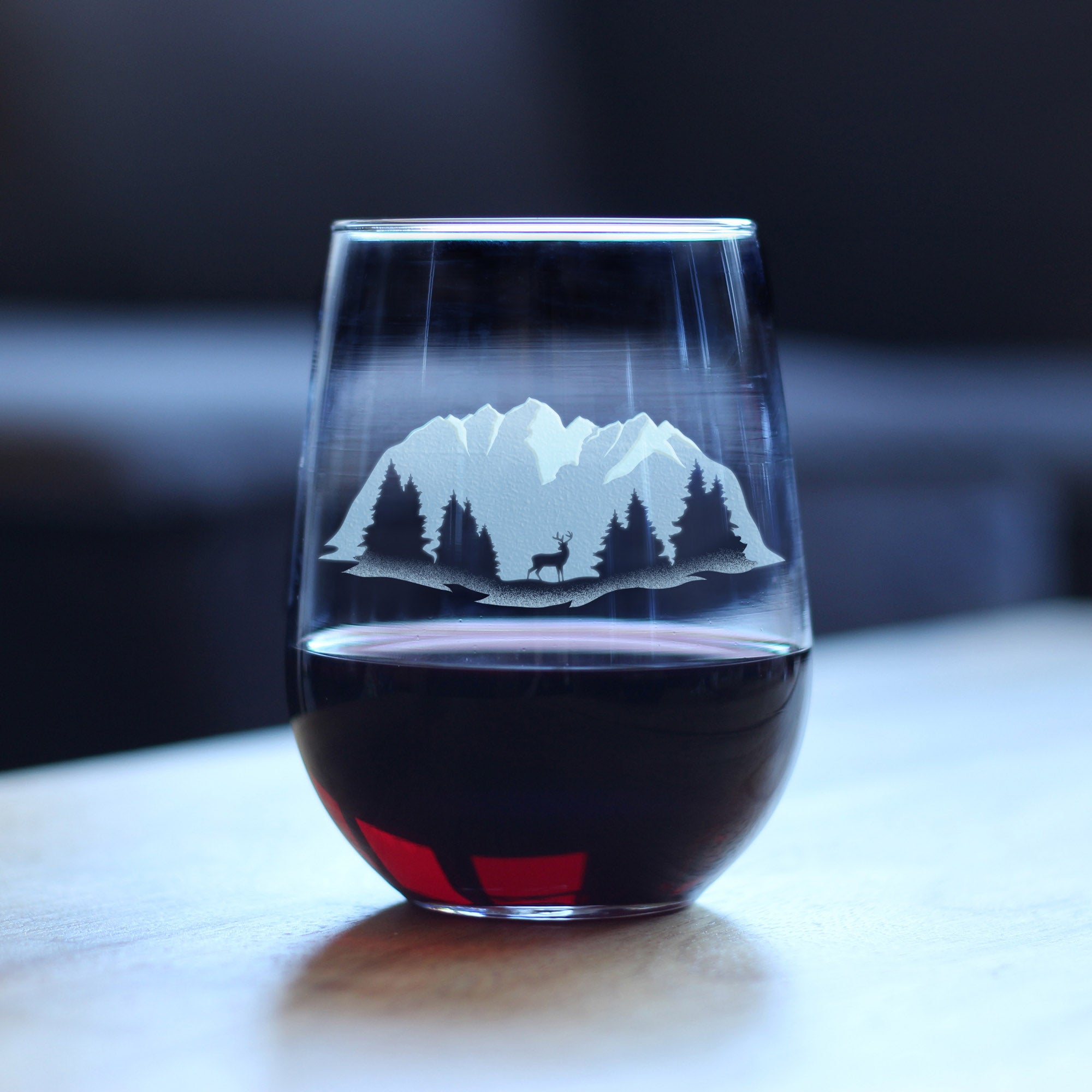 Majestic Mountains - 17 Ounce Stemless Wine Glass