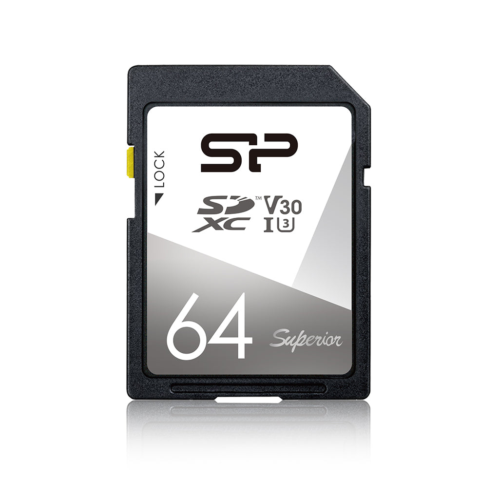 Silicon Power 64GB-256GB Superior UHS-1(U3) V30 SD Memory Card