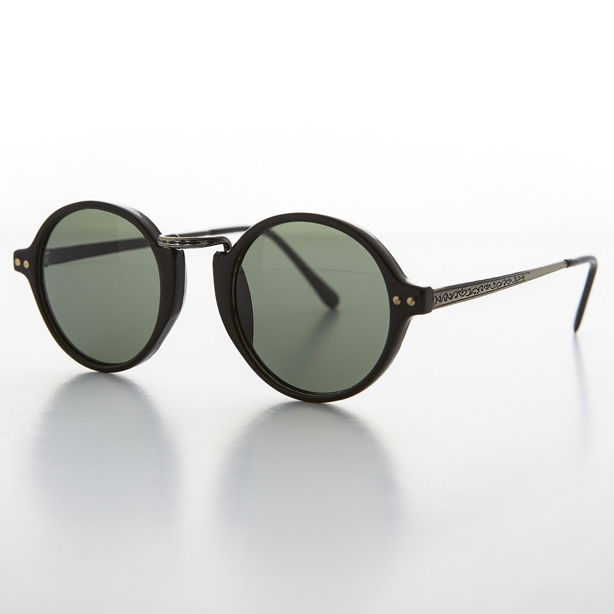 Round P3 Circle Vintage Sunglass with Glass Lens - Spielburg