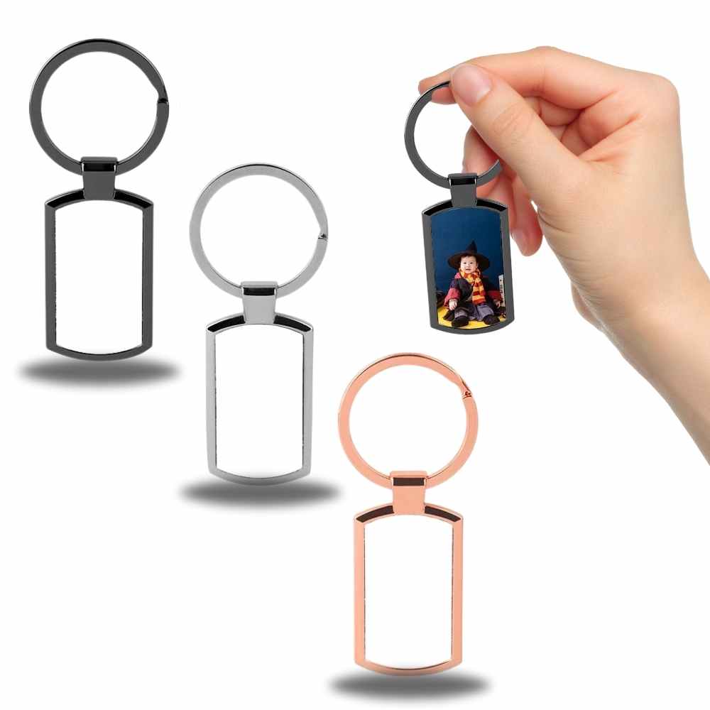 Sublimation Oblong Elegant Keychain – Rose Gold/Silver/Black