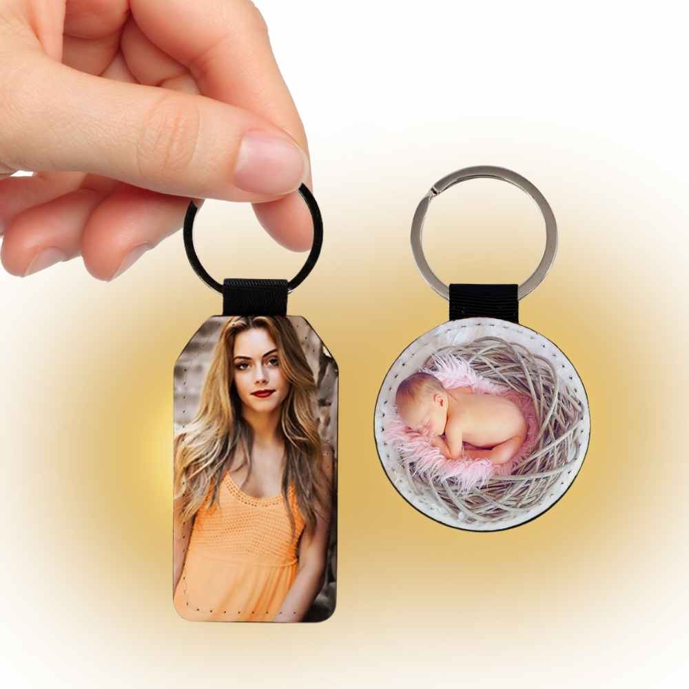 Sublimation Blanks PU Leather Keychain – Round/Rectangle / Heart Shape by INNOSUB USA
