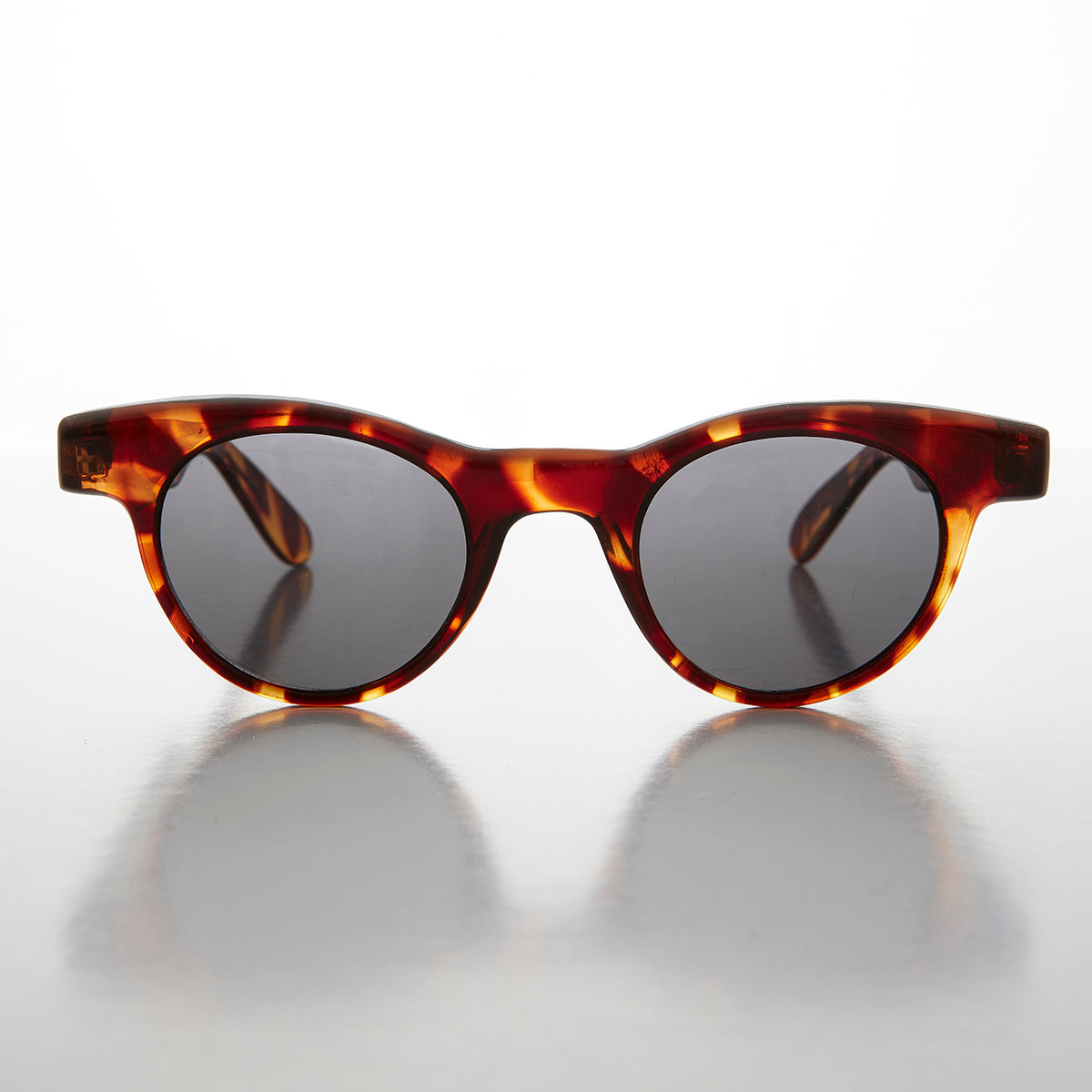 Small Round Horn Rim Preppy Vintage Sunglass - Sydney