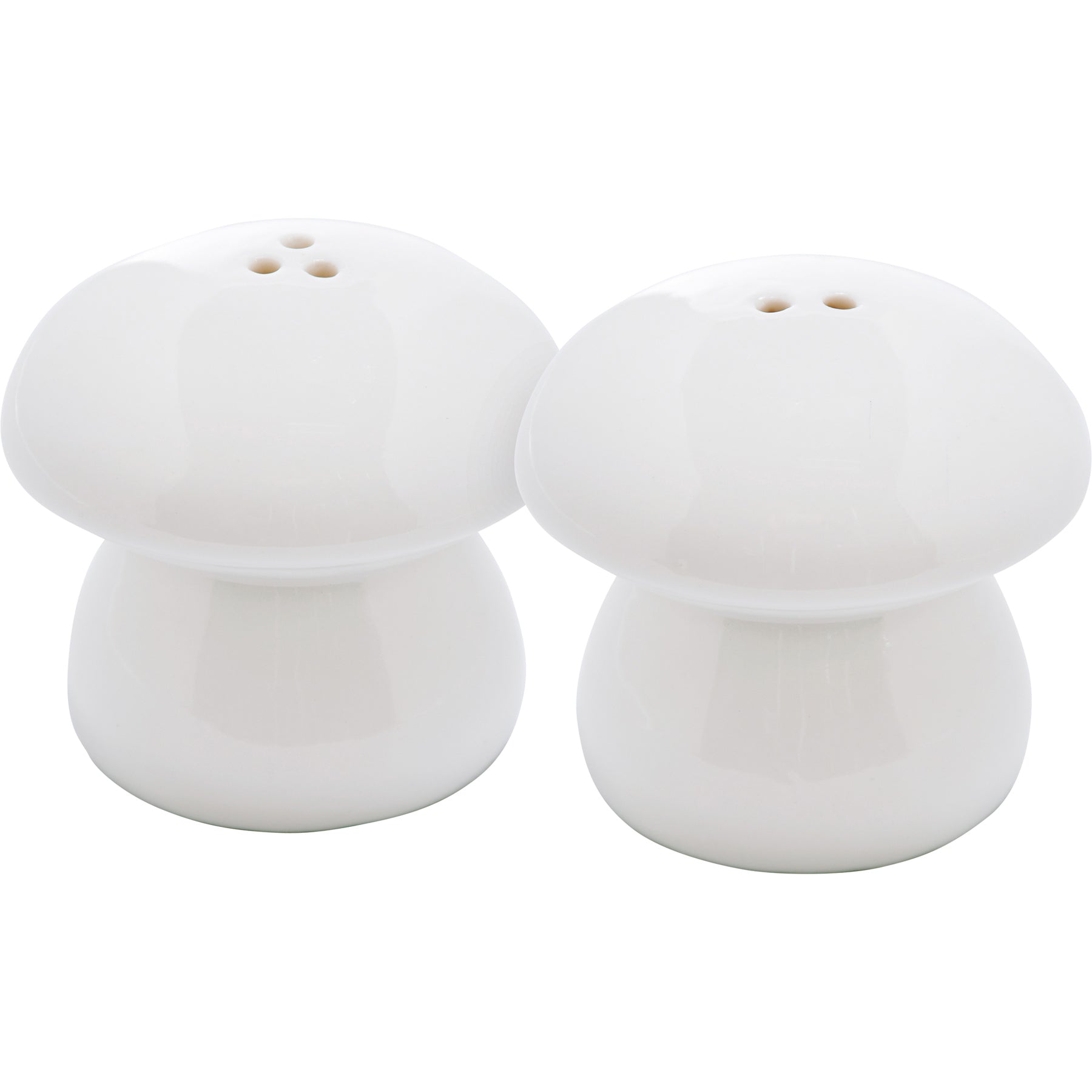 Salt And Pepper Mushroom Shakers Set | Minimalist White