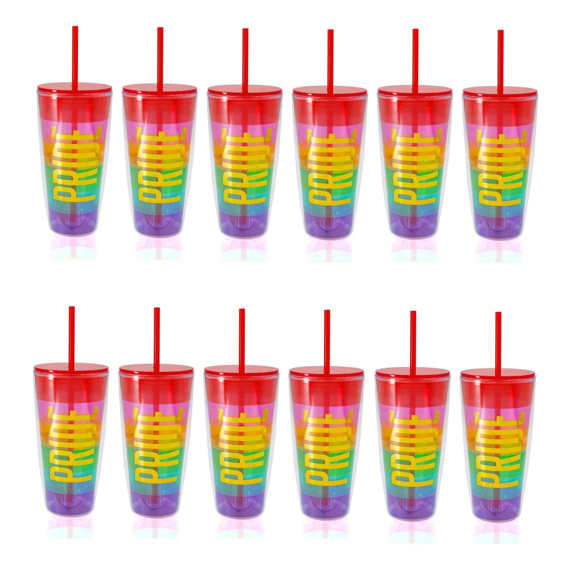 Set of 12 Pride LGBTQ Travel Tumbler | 22 oz | Double-Wall Acrylic