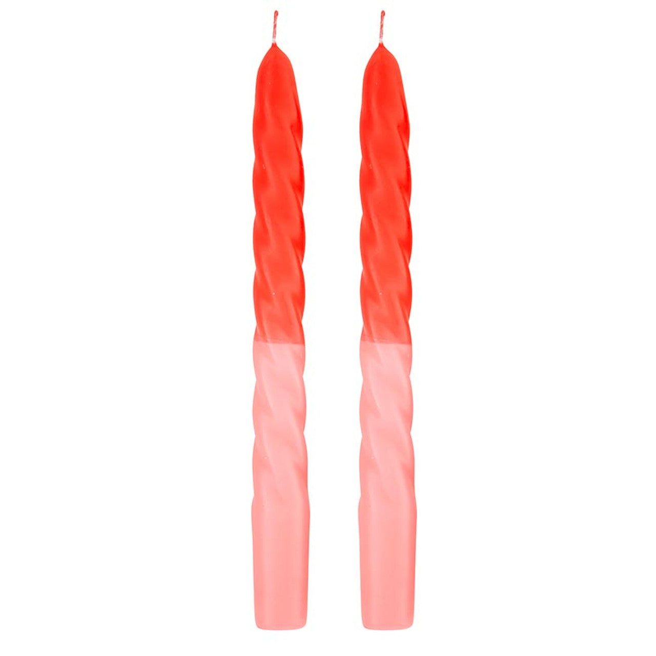 Set of 2 Tapered Candle in Red Pink  | Aesthetic Unscented Table Decor Candlesticks