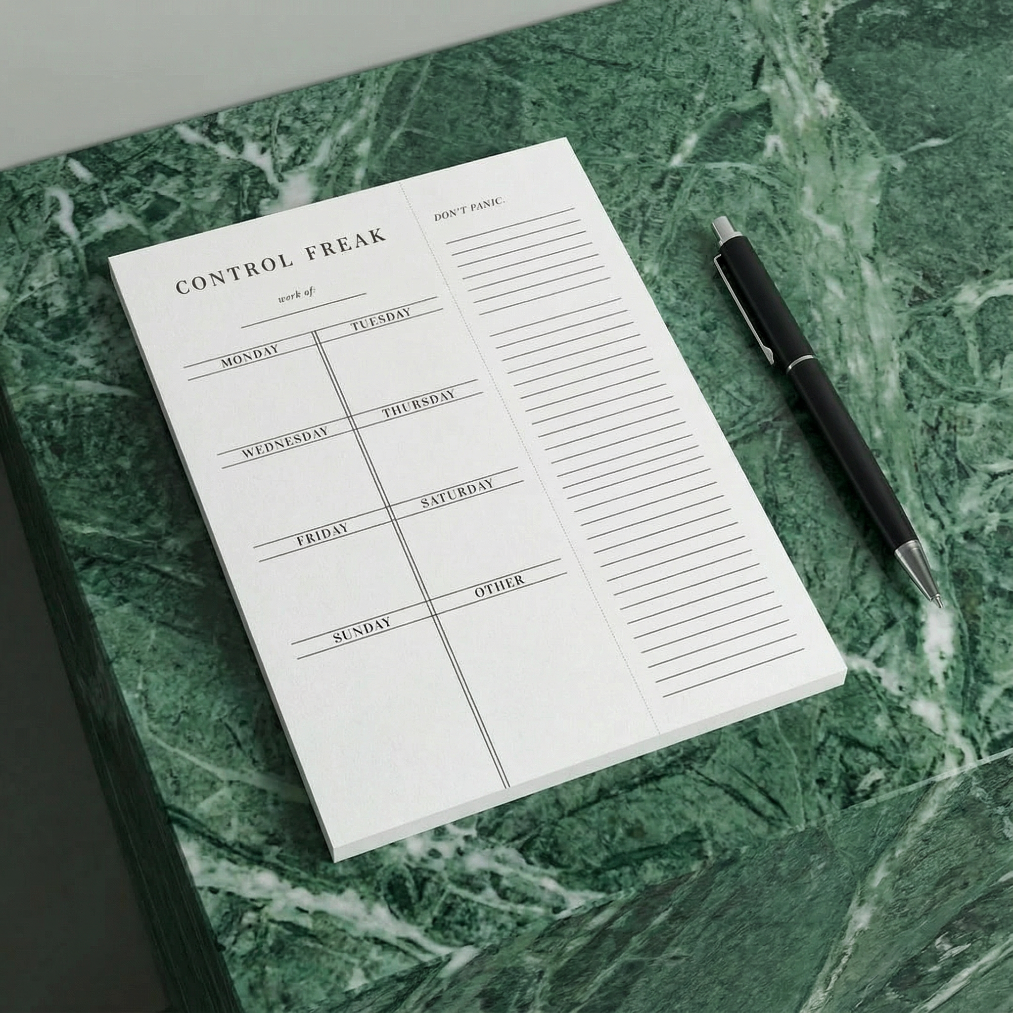 Set of 4 Copy of Control Freak Weekly List Notepad | 8.5" x 11" Desk Planner