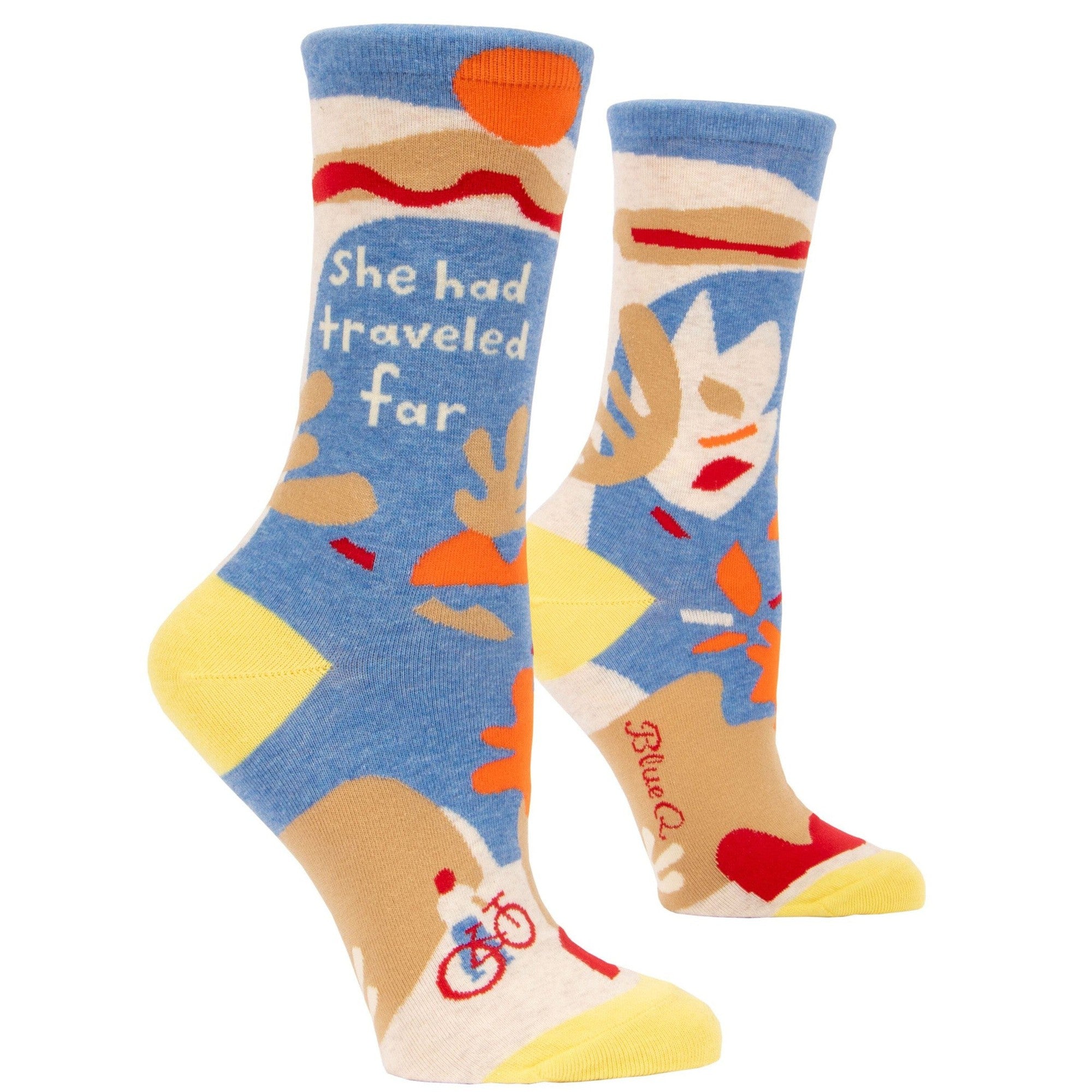 She Had Traveled Far Women's Crew Socks | BlueQ at GetBullish