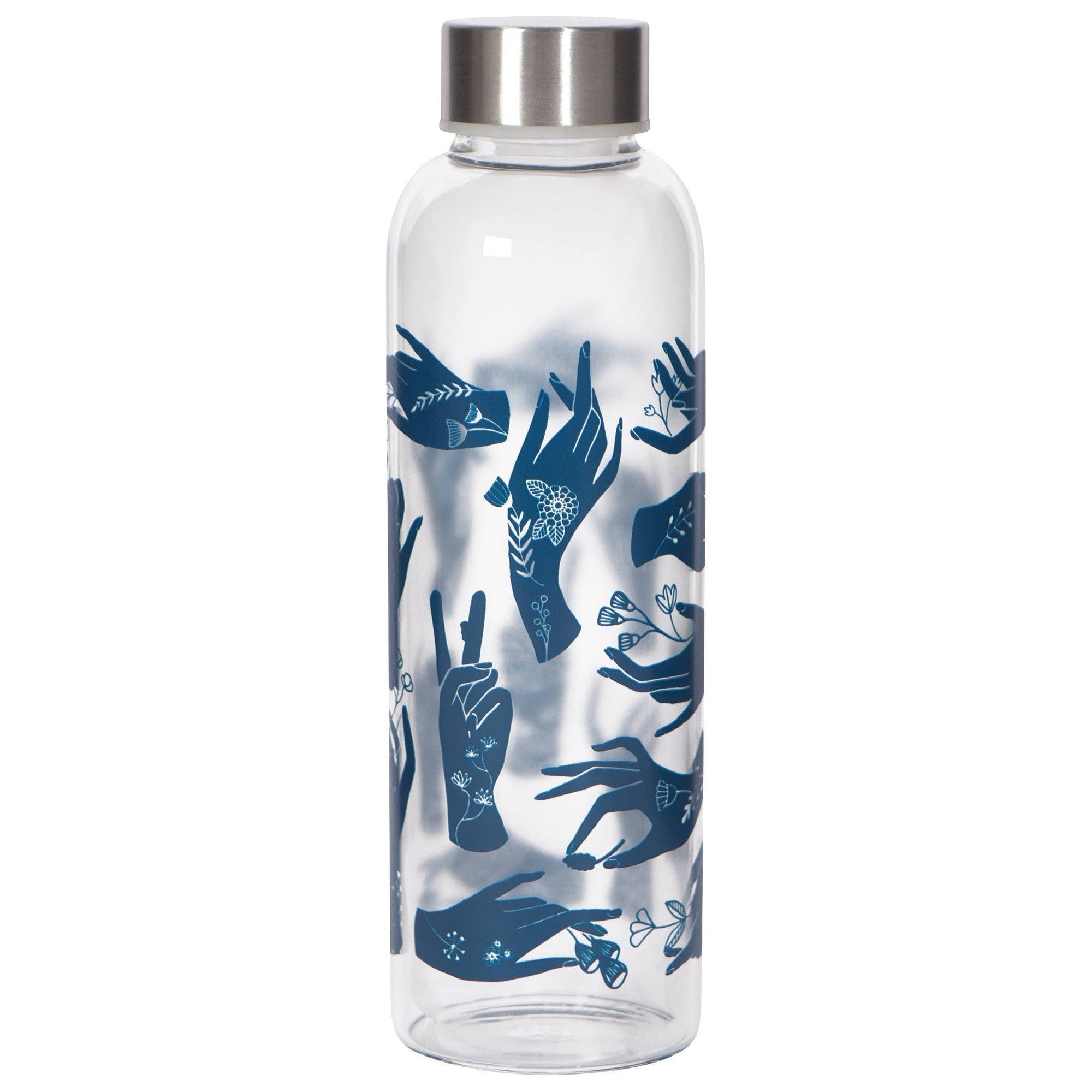 Show Of Hands Sustain Glass Water Bottle | Eco-friendly Reusable Drinkware | Gift for Her