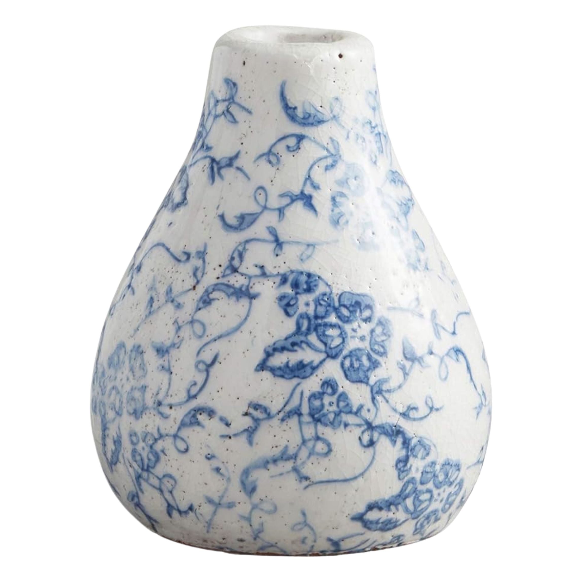 Small Vintage Blue Vase | Decorative Flower Pot | 4.72" Tall