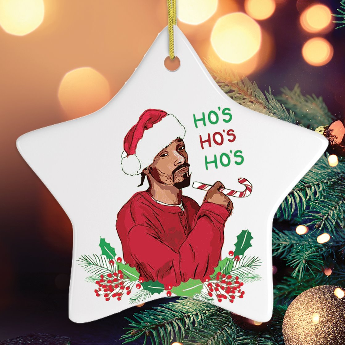 Ho’s Ho’s Ho’s Funny Hiphop Style Christmas Ornament