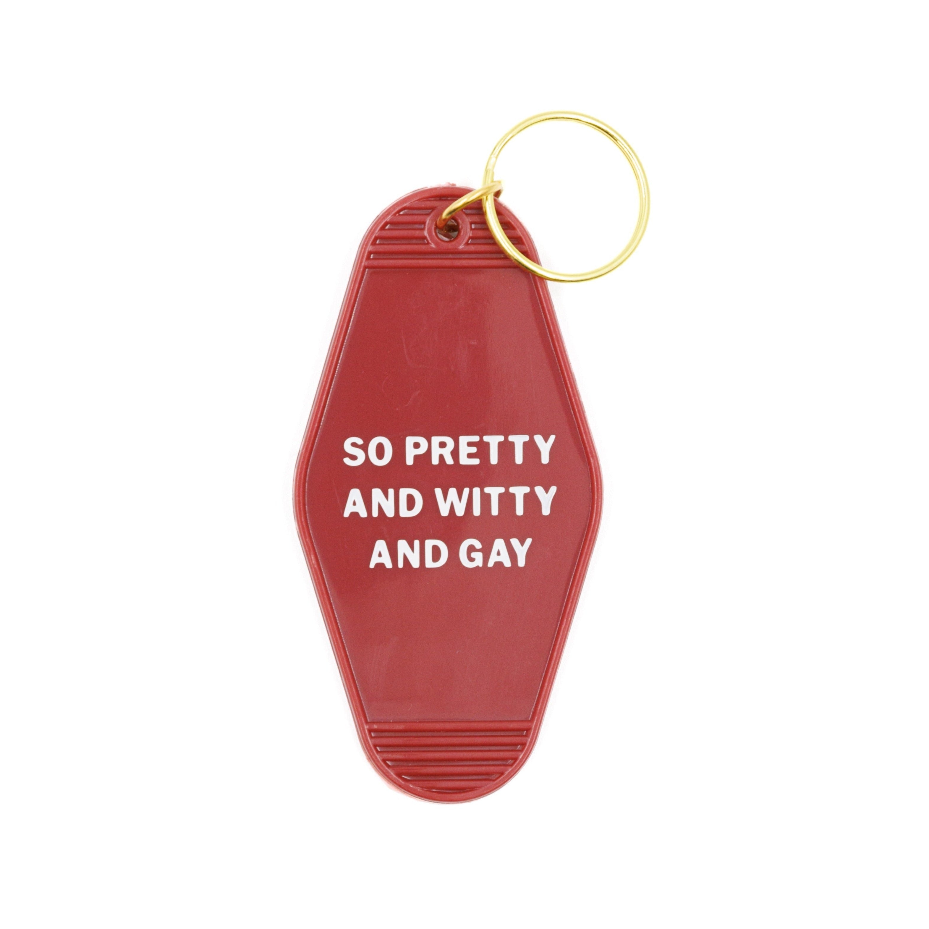 So Pretty and Witty and Gay Motel Style Keychain in Red