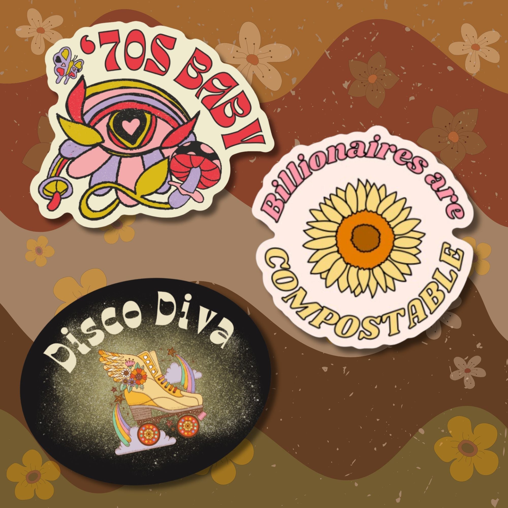 Spirit of the 70s Sticker Bundle | Glossy Die Cut Vinyl Sticker