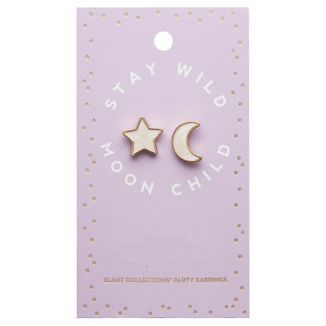 Stay Wild Moon Child Stud Earrings | Mismatched Moon and Star Earrings | Gift for Her