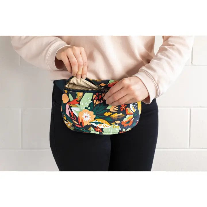 Superbloom Cotton Hip Bag Adjustable Strap | Floral Waist Belt Bag Fanny Pack