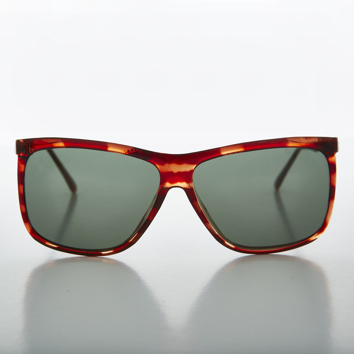 Square Block Oversized Unisex Vintage Horn Rim Sunglass - Tate