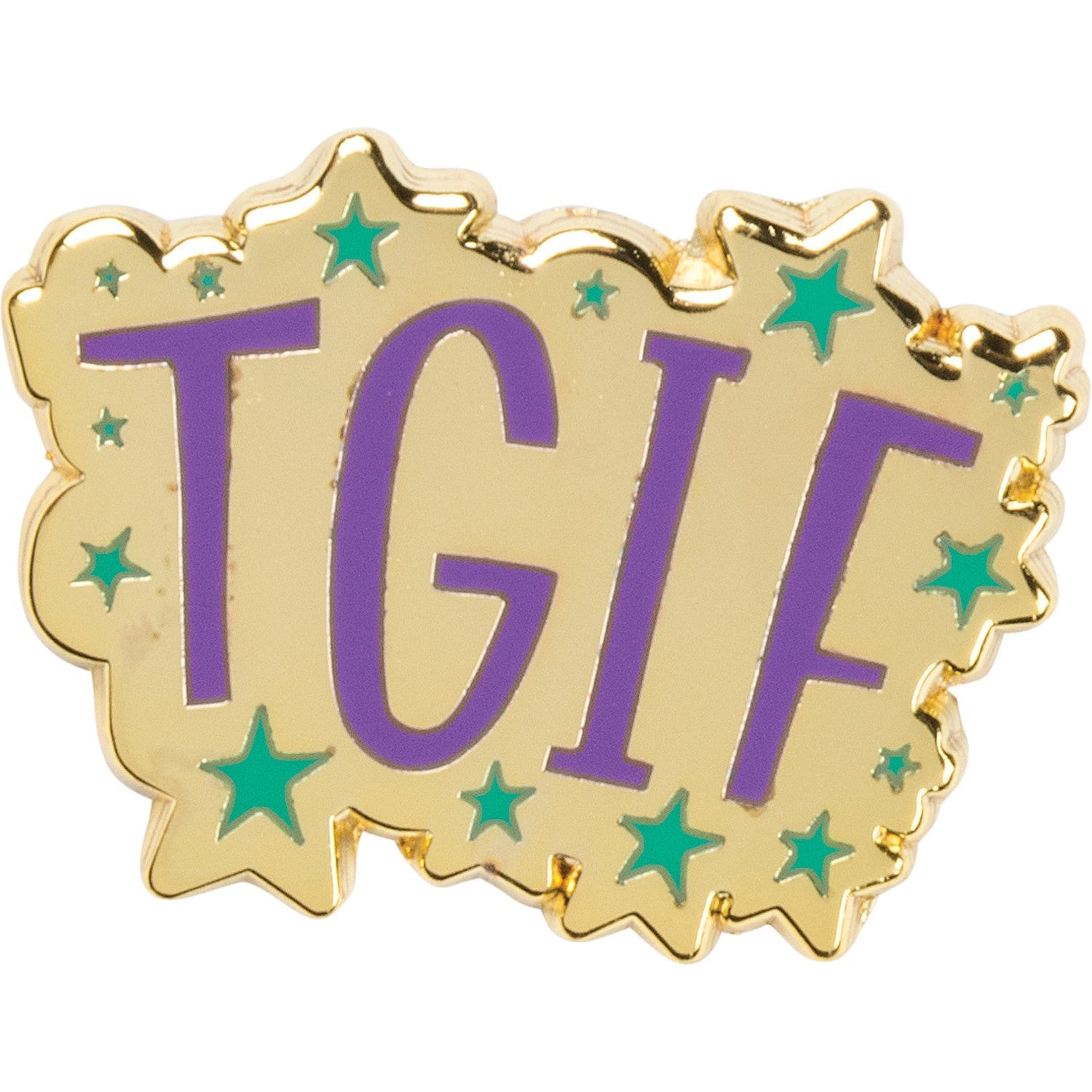 TGIF "This Grandma Is Fabulous" Enamel Pin in Gold and Purple