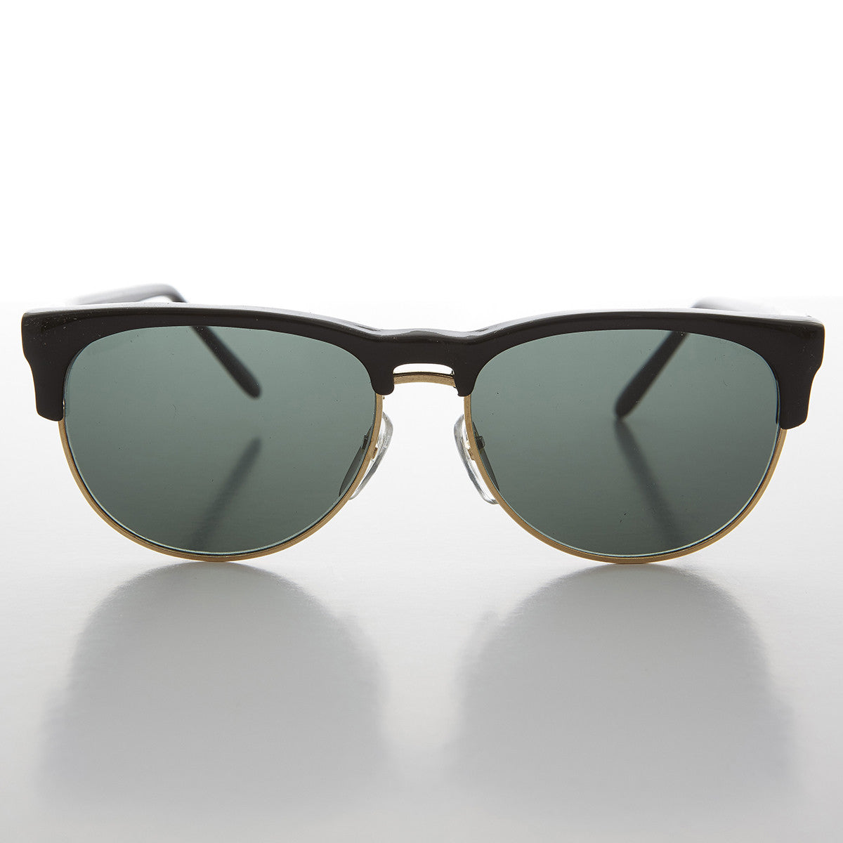 Gold Half Frame 80s Vintage Retro Sunglass - Tristan