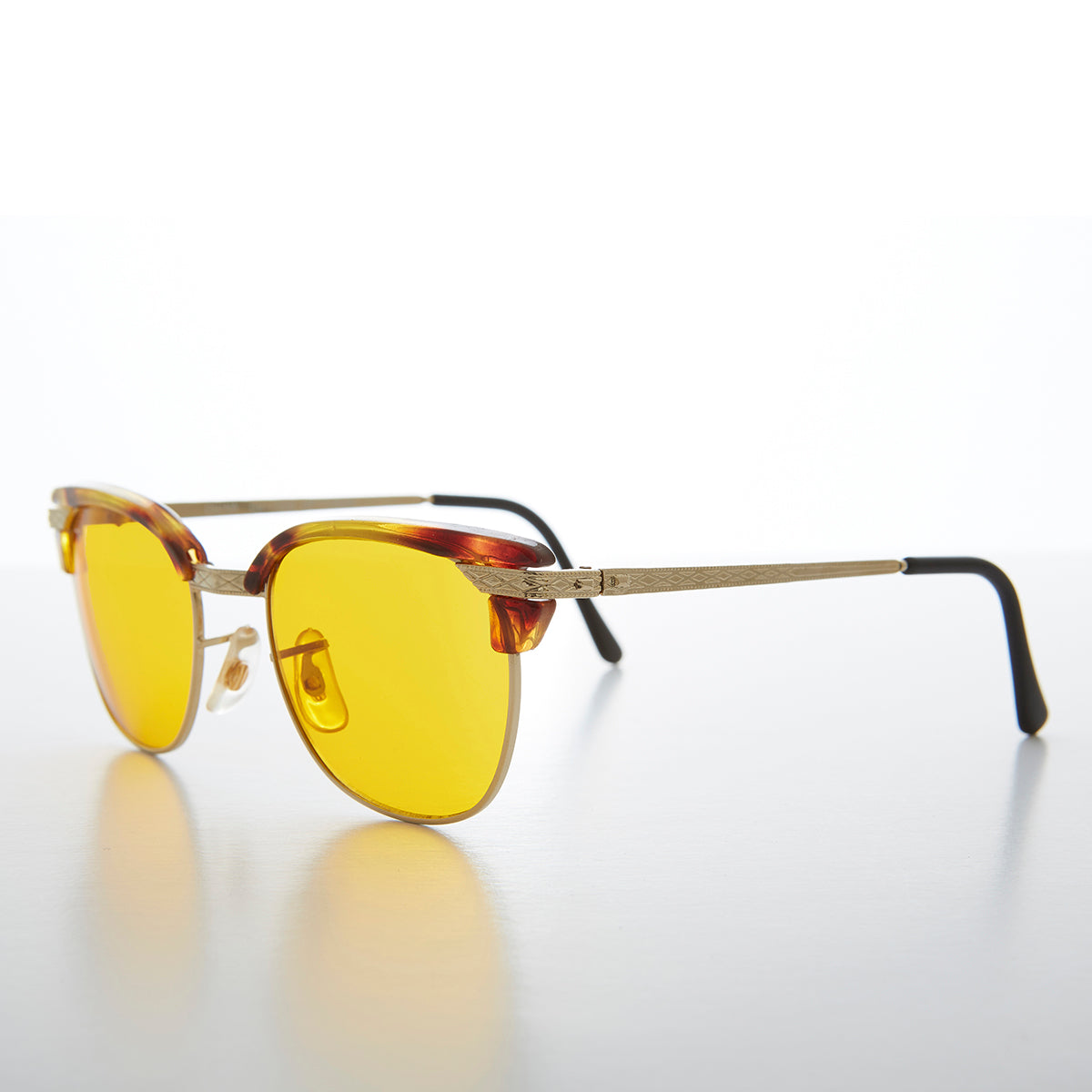 Yellow Lens Half Frame Vintage Sunglasses - True