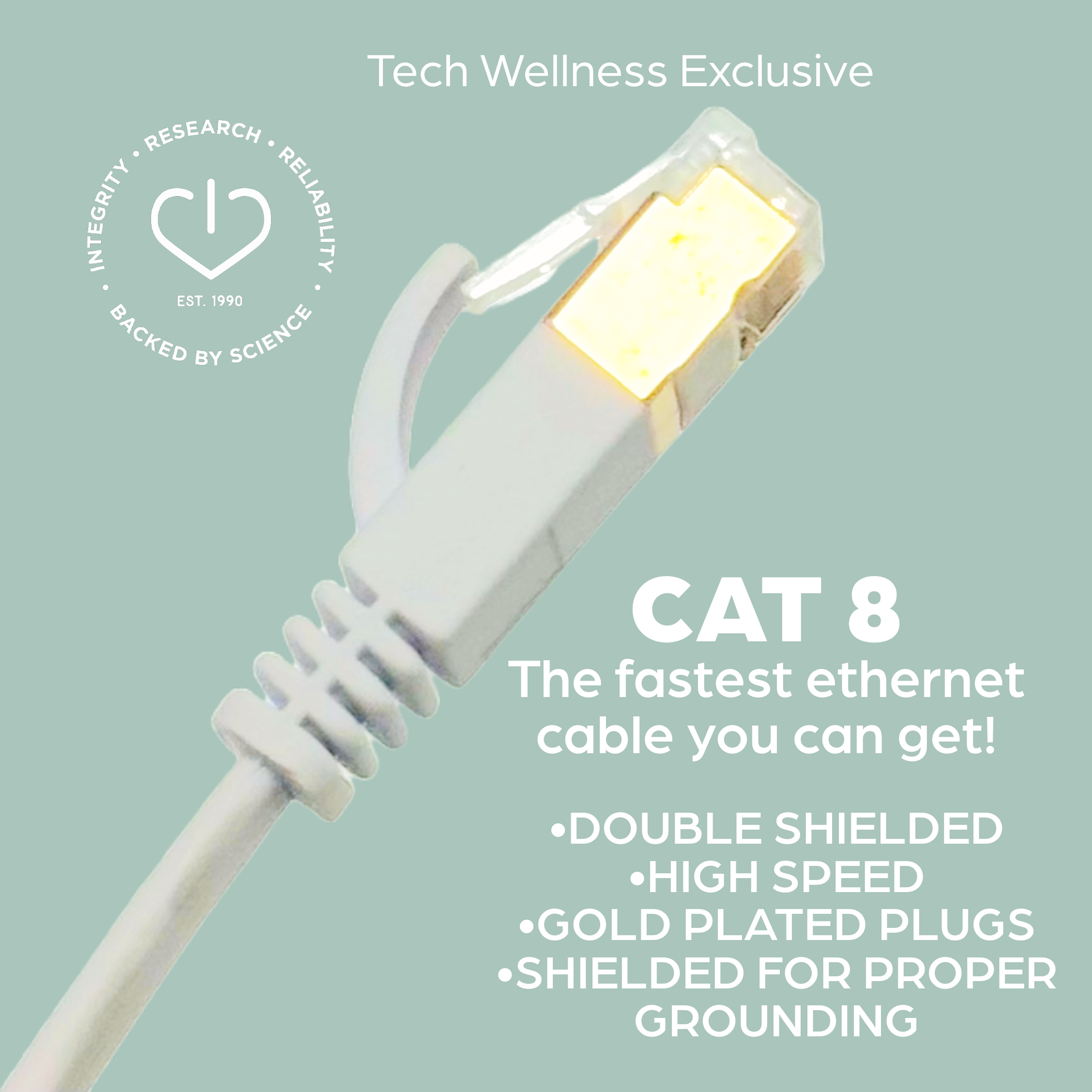 We Guarantee This Ethernet Cable Is Faster and Safer Than Any Other Cable Out There. Wire Up With These Special CAT 8 Ethernet Cables and Get The Best EMF Protection Available--EMF FREE-NO RADIATION!