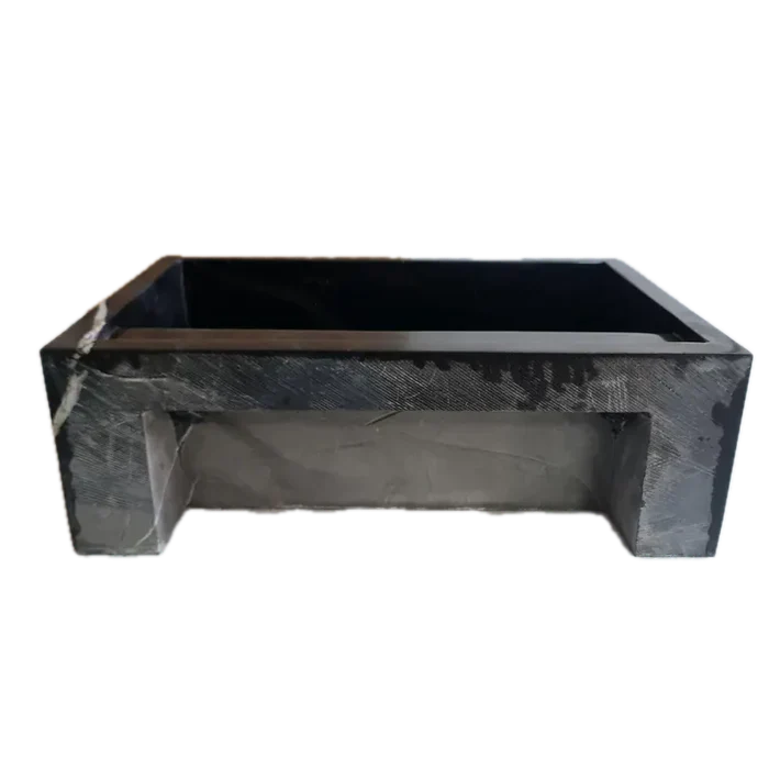 Toros Black Marble Rectangular Wall-mount Bathroom Sink Fluted (W)16" (L)24" (H)7"