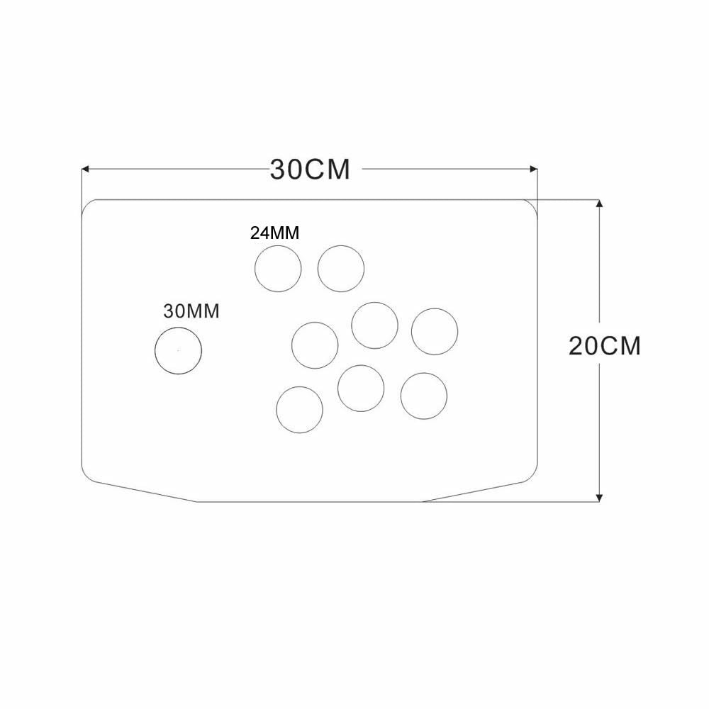 RAC-K500L Acrylic Panel Inclined Plane Case 24/30mm Button Hole DIY Arcade Joystick Kits