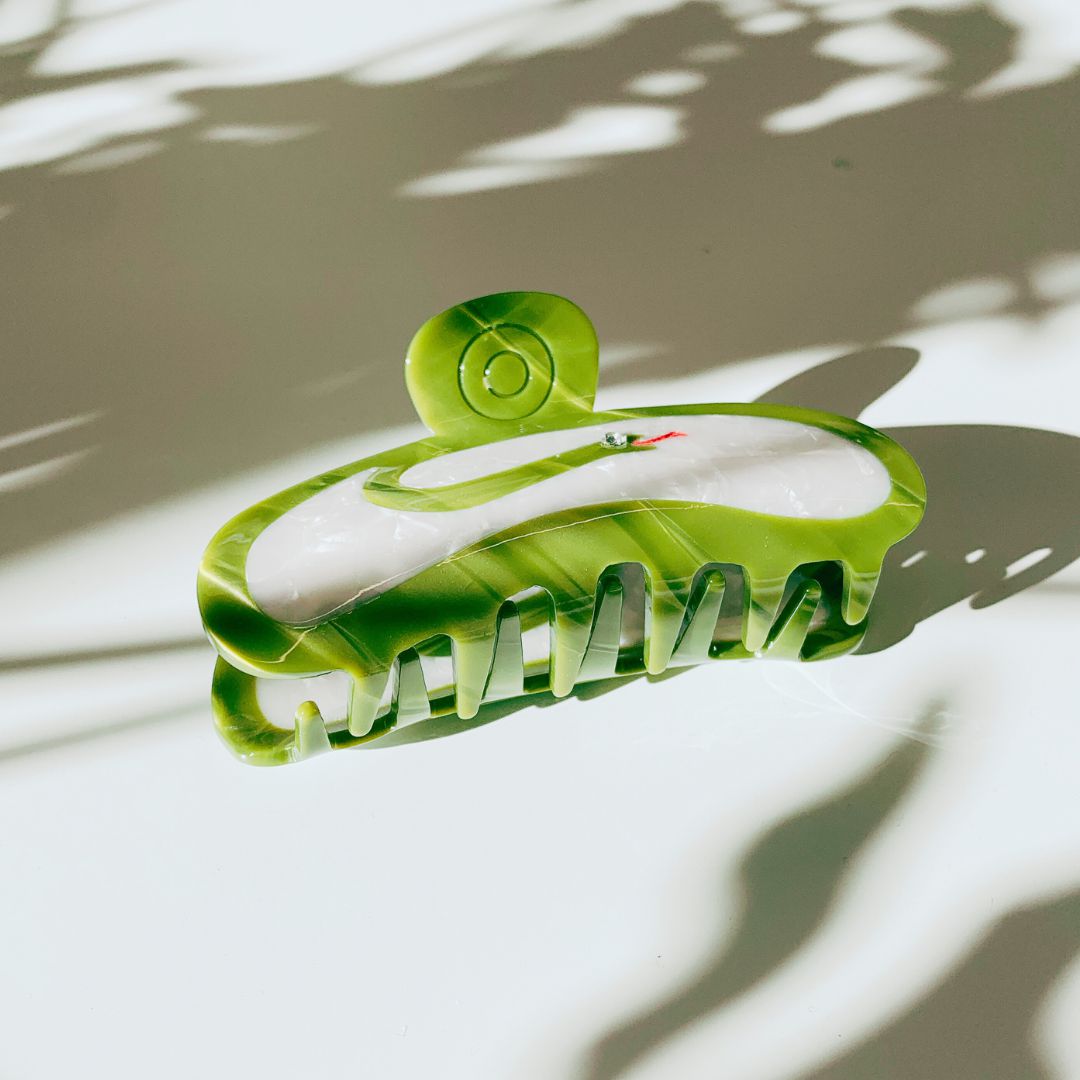 Velvet Claws Hair Clip | Green Snake | Claw Clip in Velvet Travel Bag