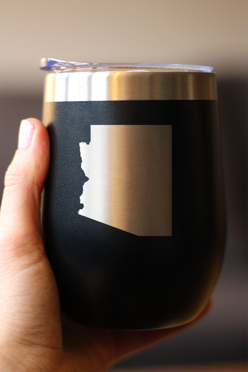 Arizona State Outline - Wine Tumbler