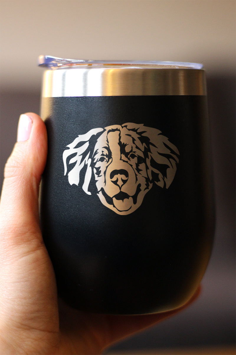 Bernese Mountain Dog Face - Wine Tumbler