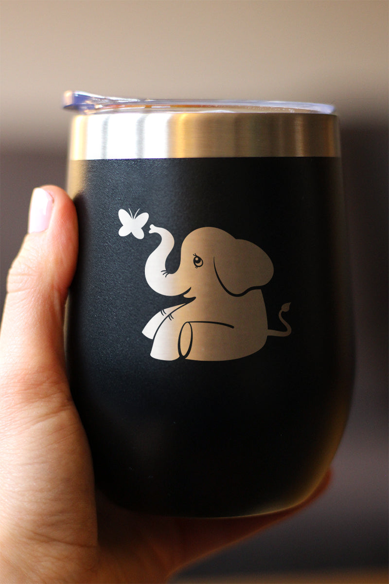 Cute Elephant - Wine Tumbler