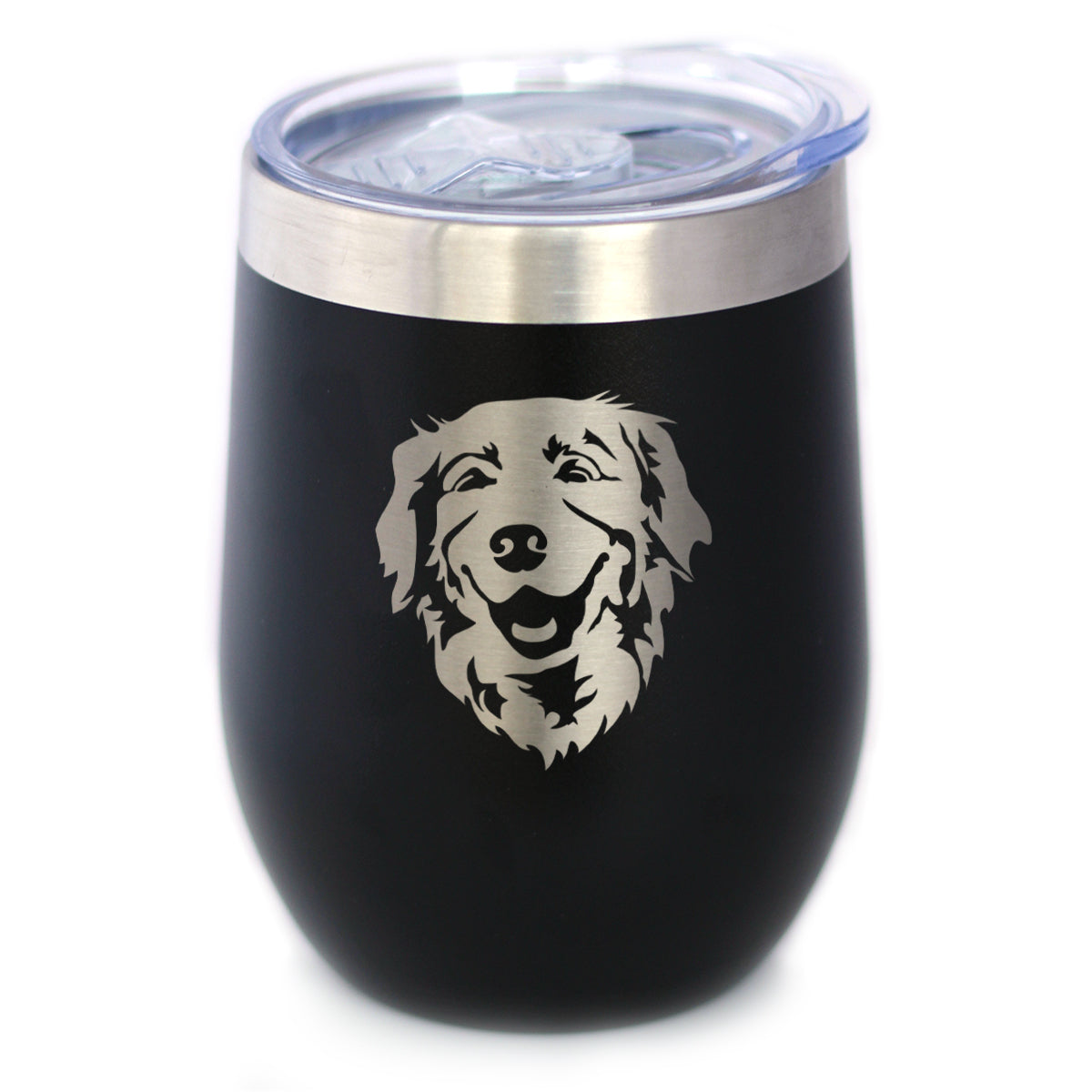 NEW Golden Retriever Happy Face - Wine Tumbler