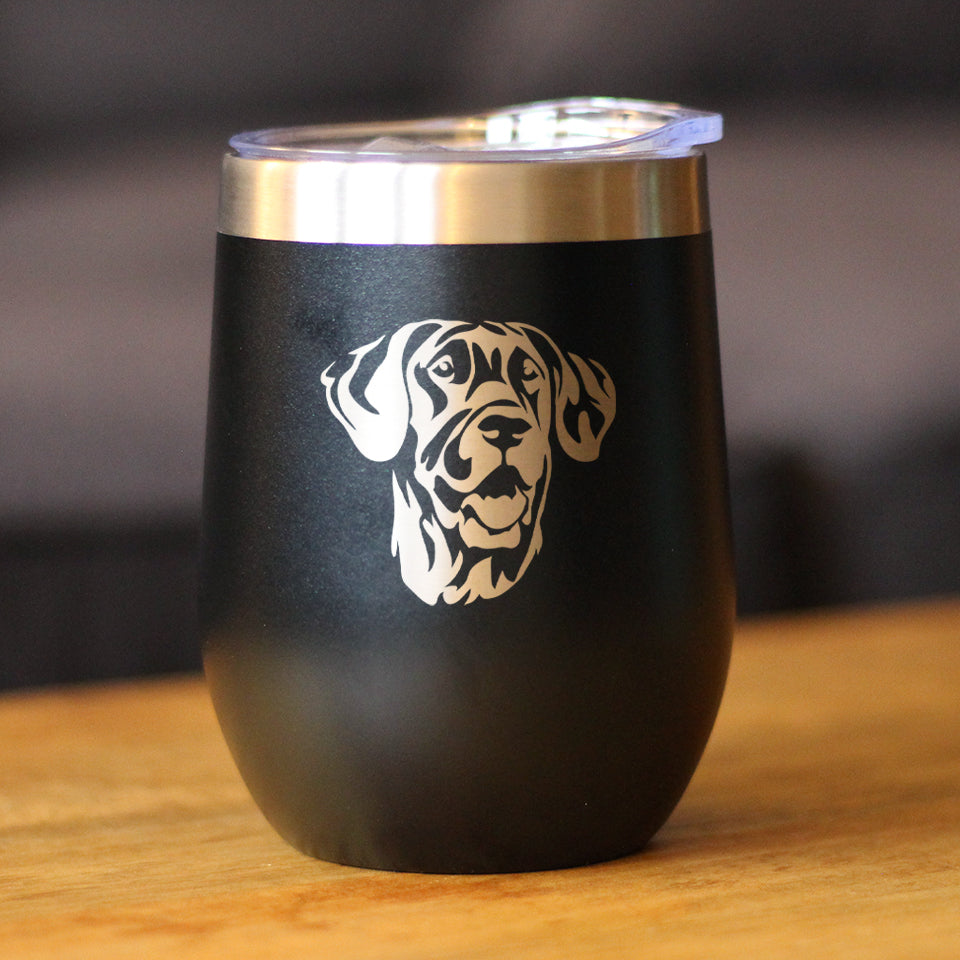 Great Dane Face - Wine Tumbler