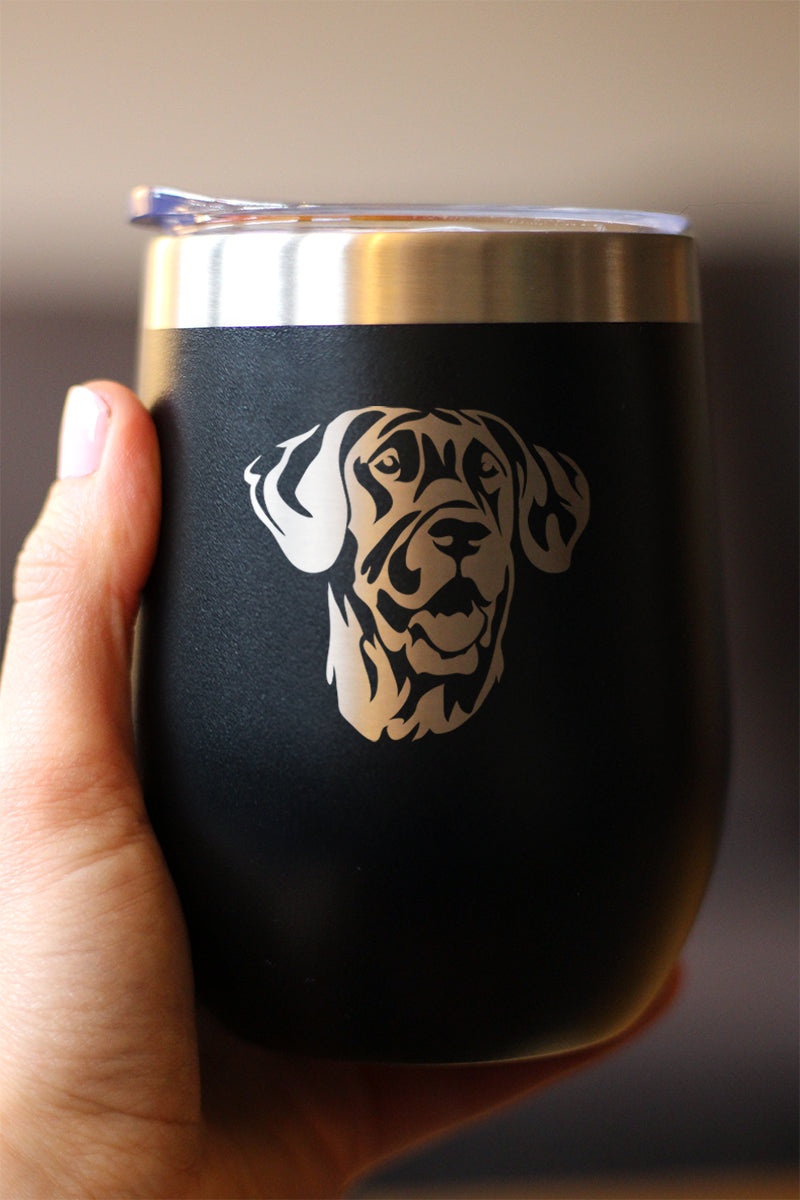 Great Dane Face - Wine Tumbler