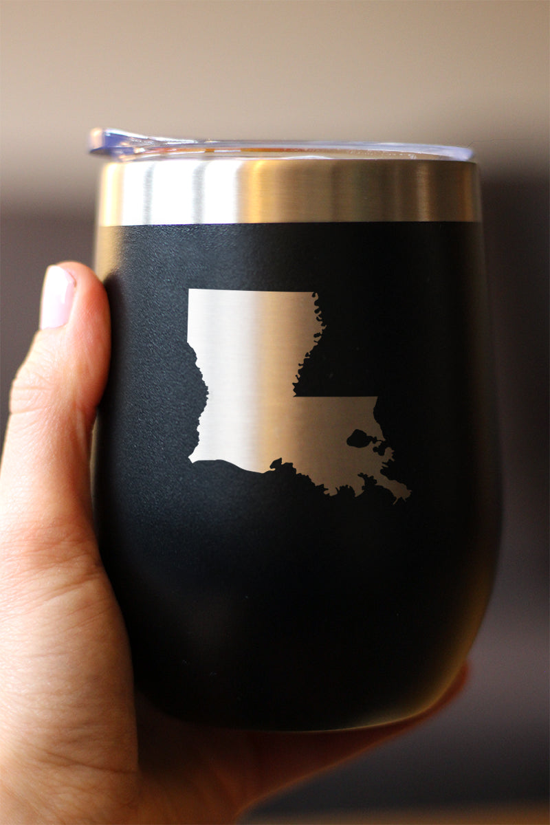 Louisiana State Outline - Wine Tumbler