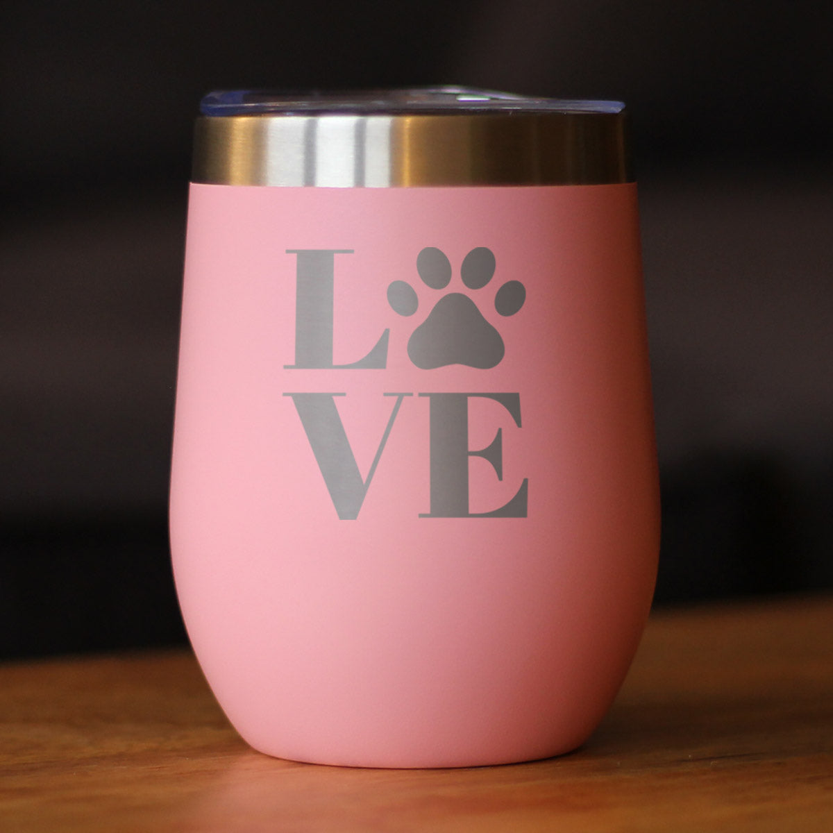 LOVE Paw Print - Wine Tumbler