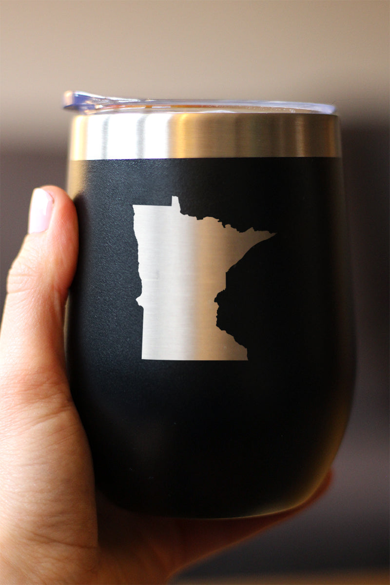 Minnesota State Outline - Wine Tumbler