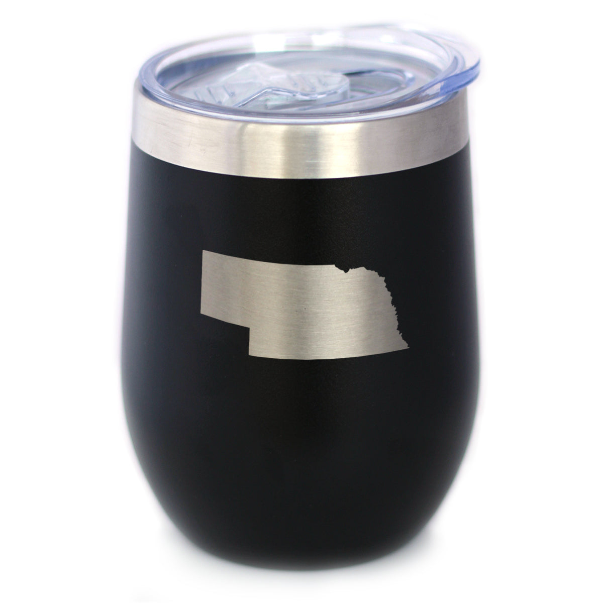 Nebraska State Outline - Wine Tumbler