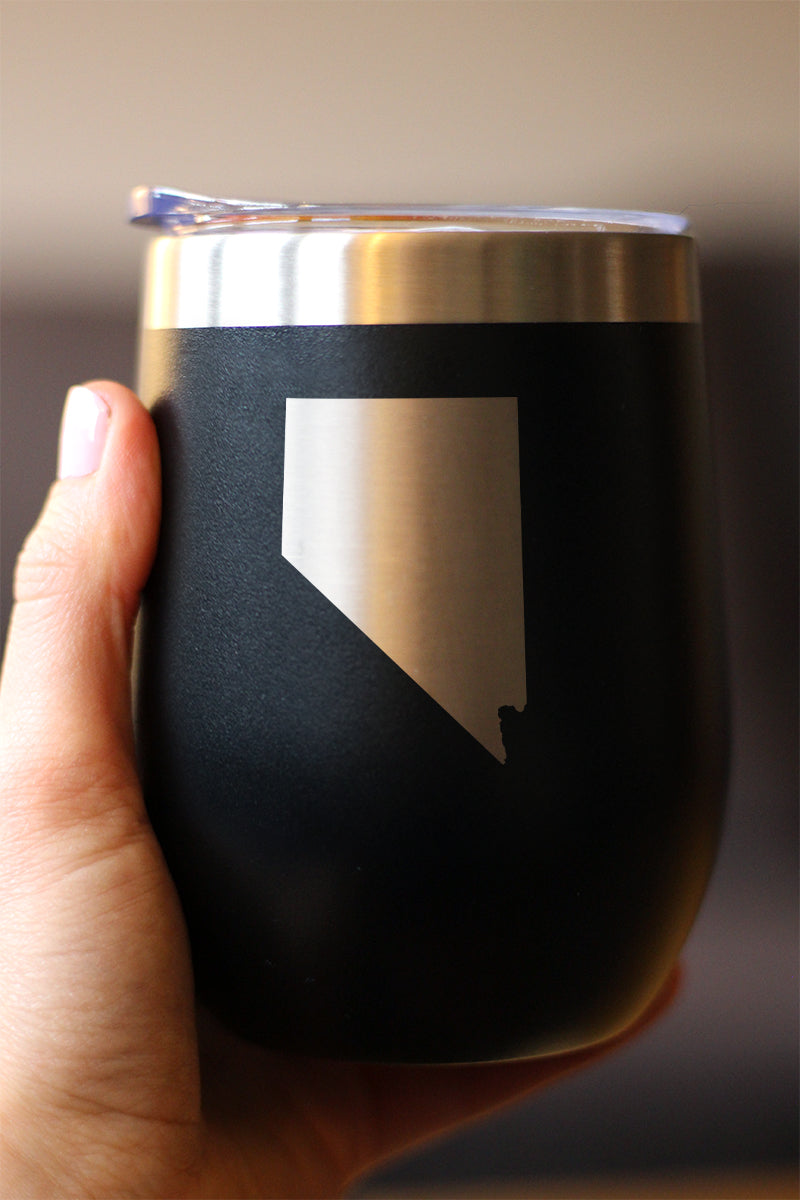 Nevada State Outline - Wine Tumbler