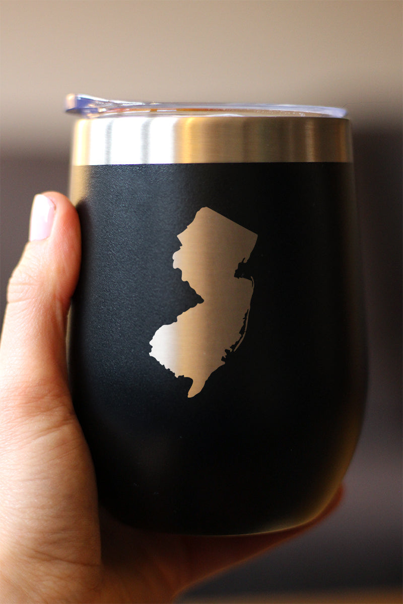 New Jersey Sate Outline - Wine Tumbler