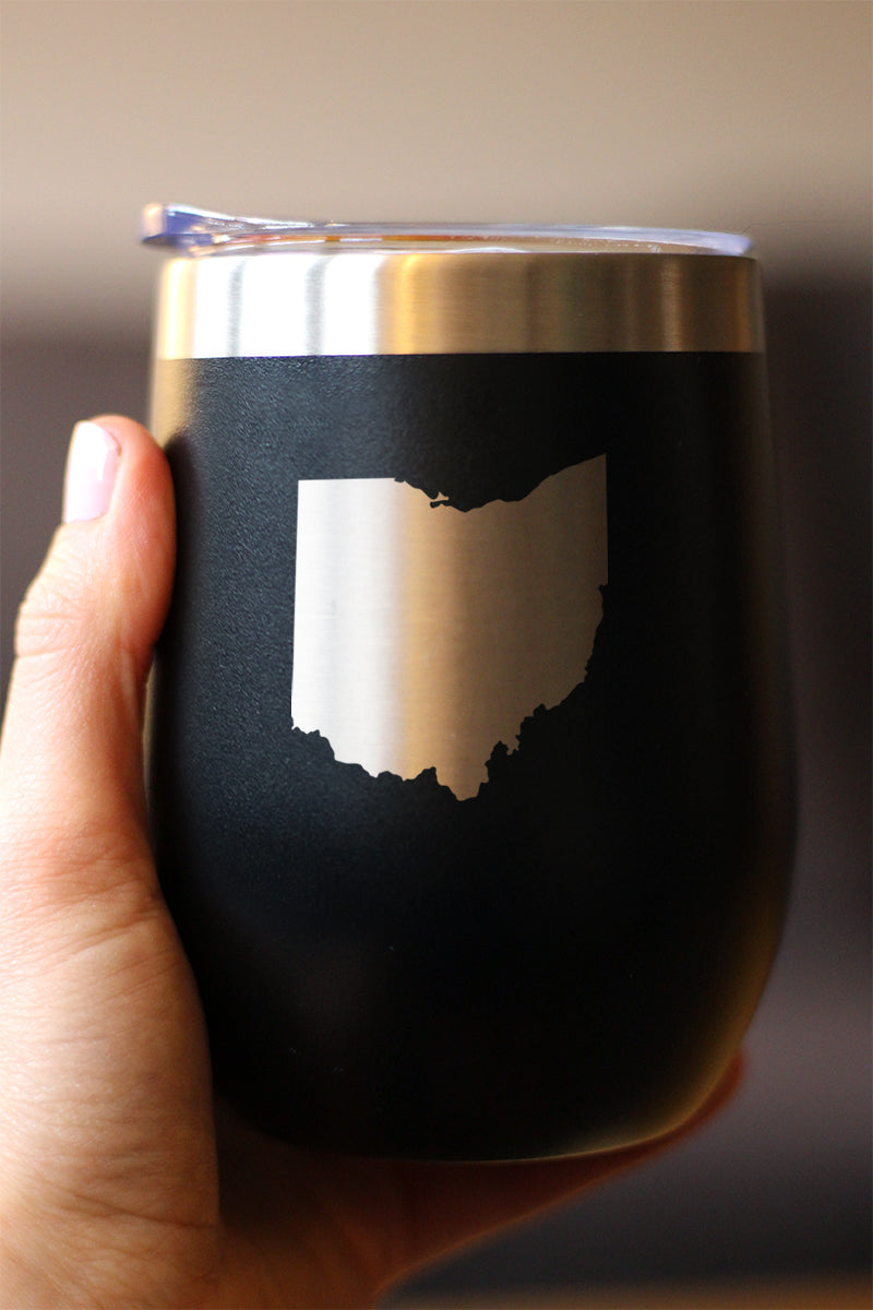 Ohio State Outline - Wine Tumbler