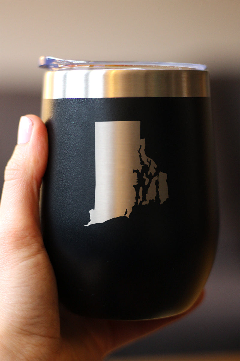 Rhode Island State Outline - Wine Tumbler