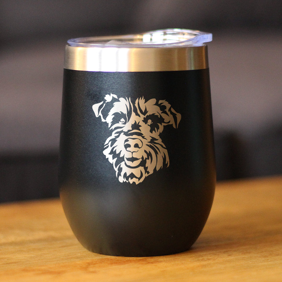 Schnauzer Face - Wine Tumbler