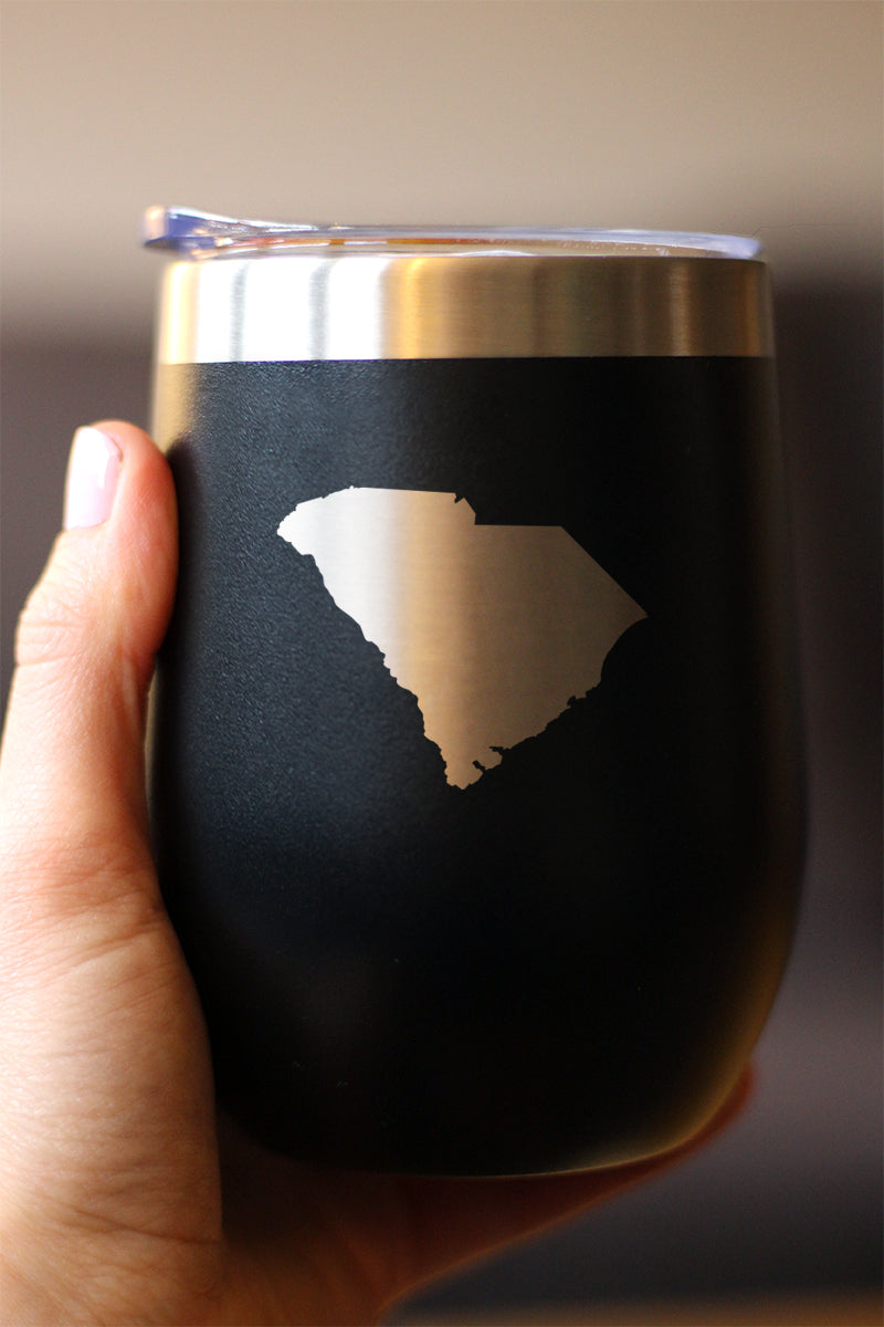 South Carolina State Outline - Wine Tumbler