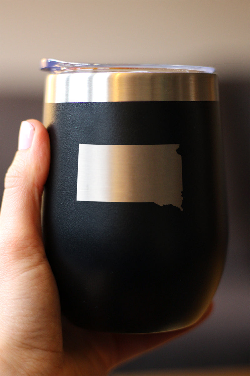 South Dakota State Outline - Wine Tumbler