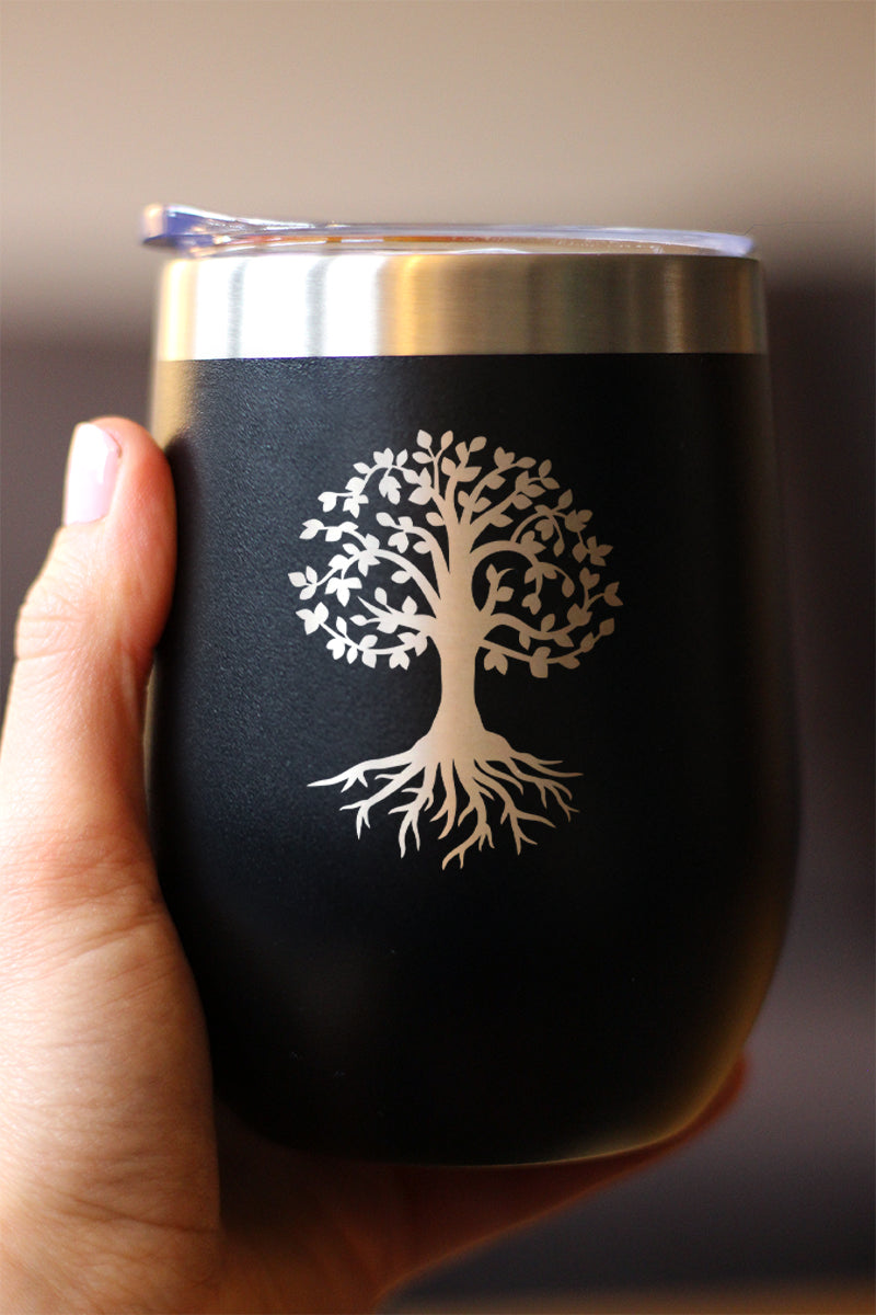 Tree of Life - Cute Family Themed Gifts and Decor - Insulated Wine Tumbler