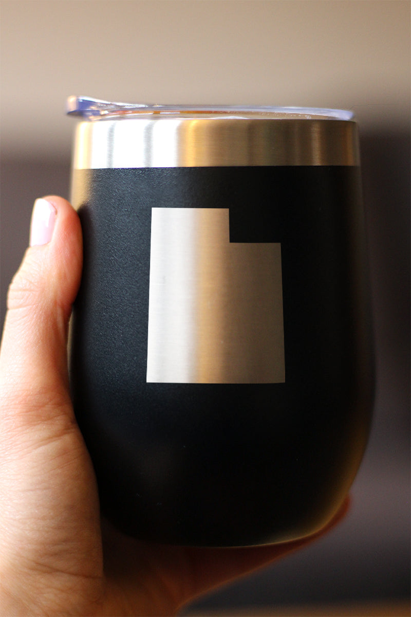 Utah State Outline - Wine Tumbler