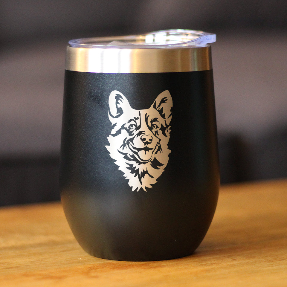 Welsh Corgi Face - Wine Tumbler