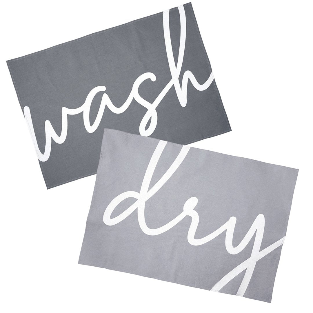 Wash Dry Boxed Tea Towels | Flour Sack Cotton | Set of 2