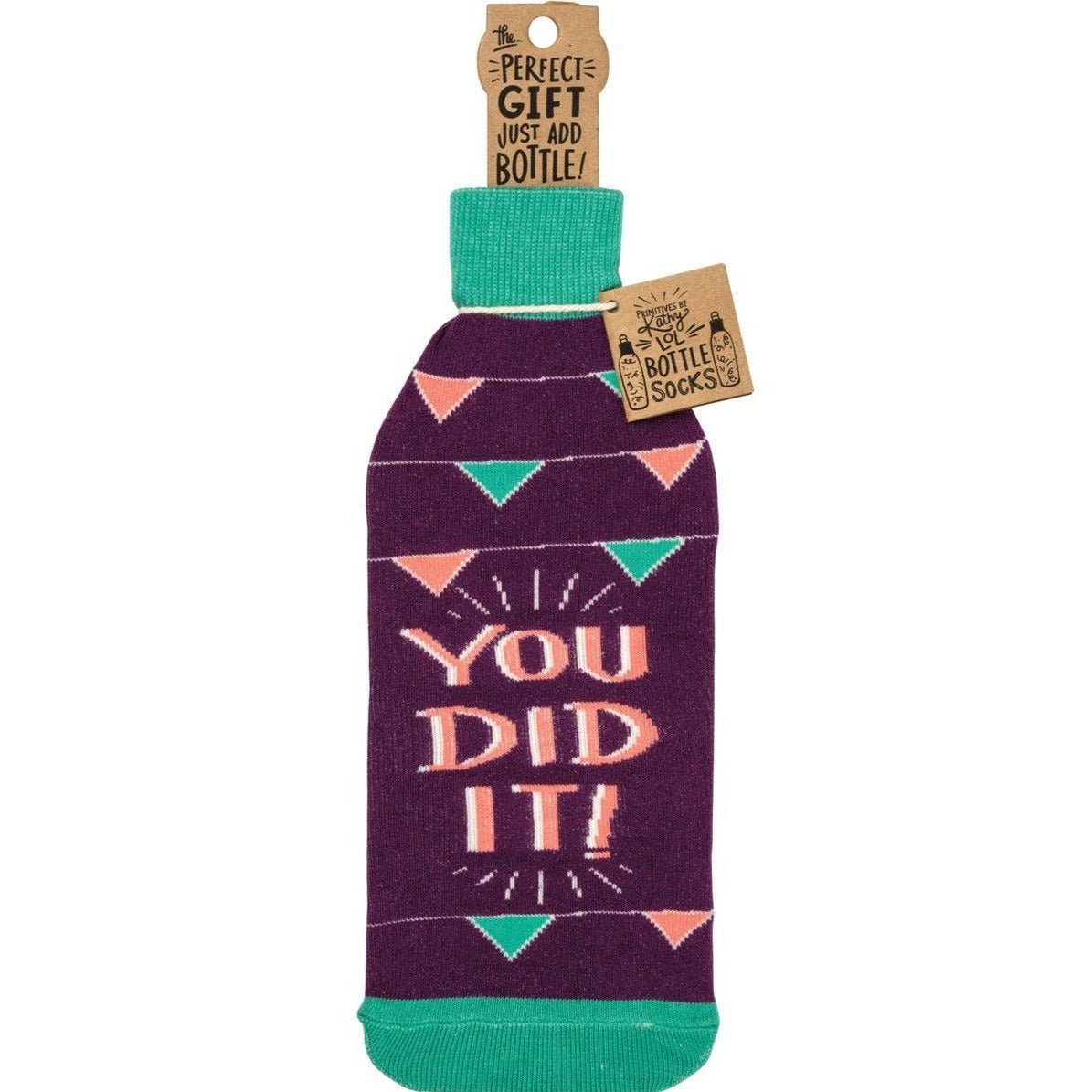 Woo Hoo! You Did It! Knit Wine Bottle Sock | Reusable Gift Bag for Gifting Wine