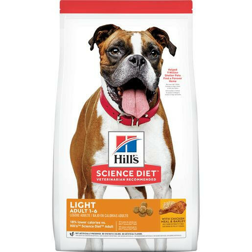 Hill's Science Diet Adult Light Dry Dog Food, Chicken Meal & Barley, 30 lb Bag